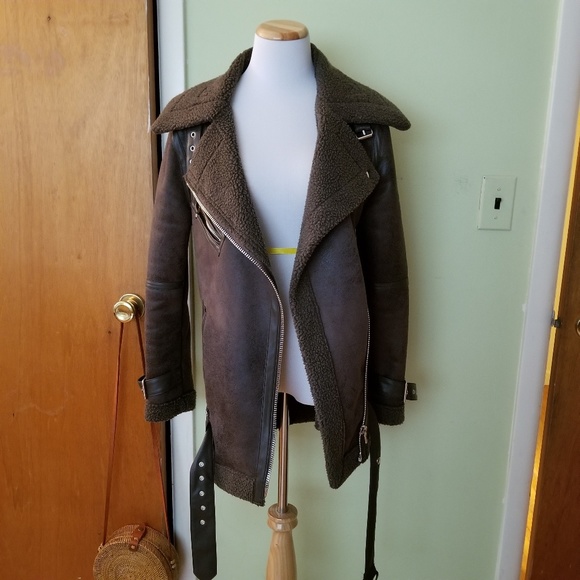 Avec Les Filles Jackets & Blazers - Avec Les Filles
Faux Leather Sherpa Biker Jacket S